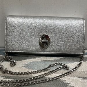 Rebecca Minkoff Classic Silver Clutch with Chain Strap